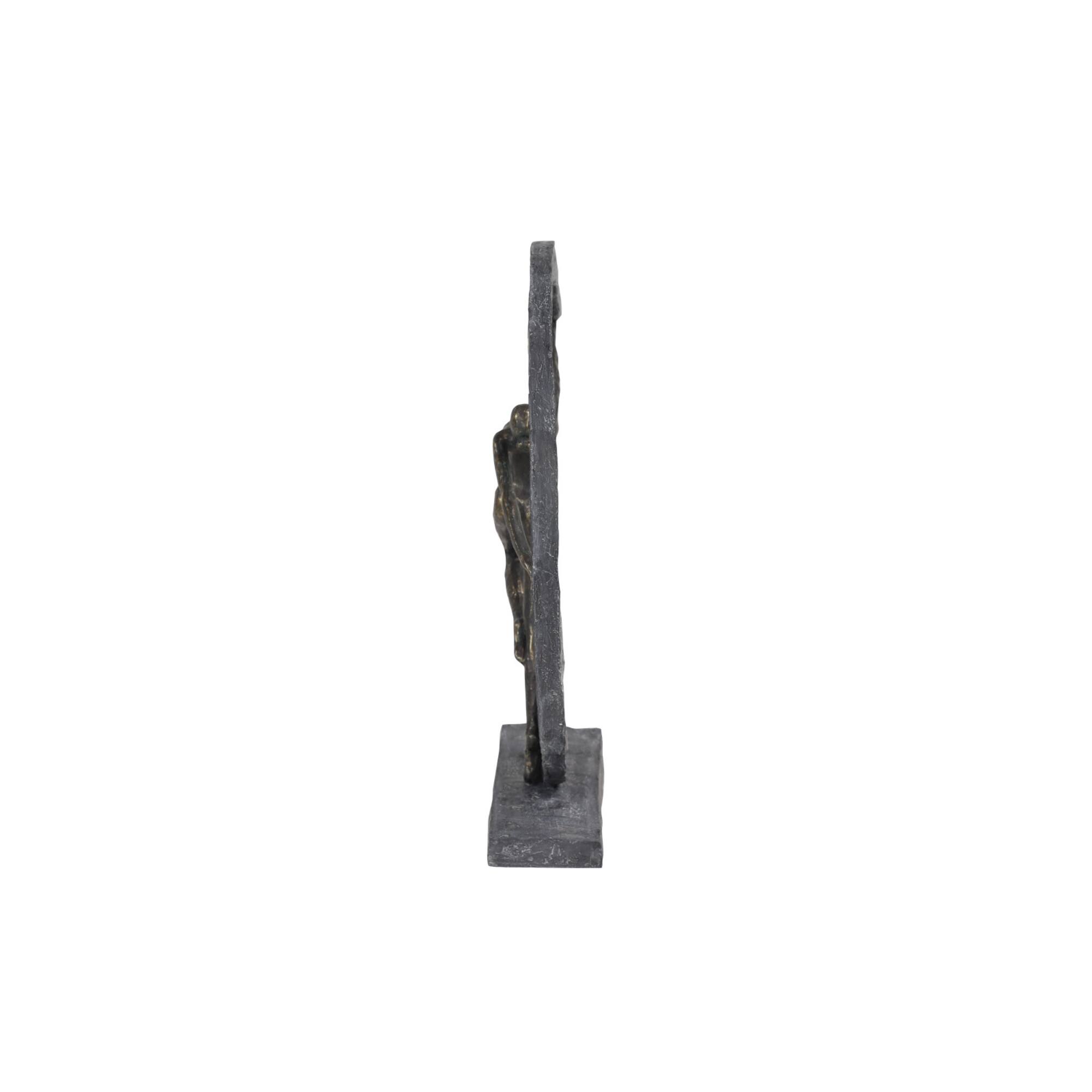 Grey Resin Modern Sculpture, Dancer 15" x 12" x 3"